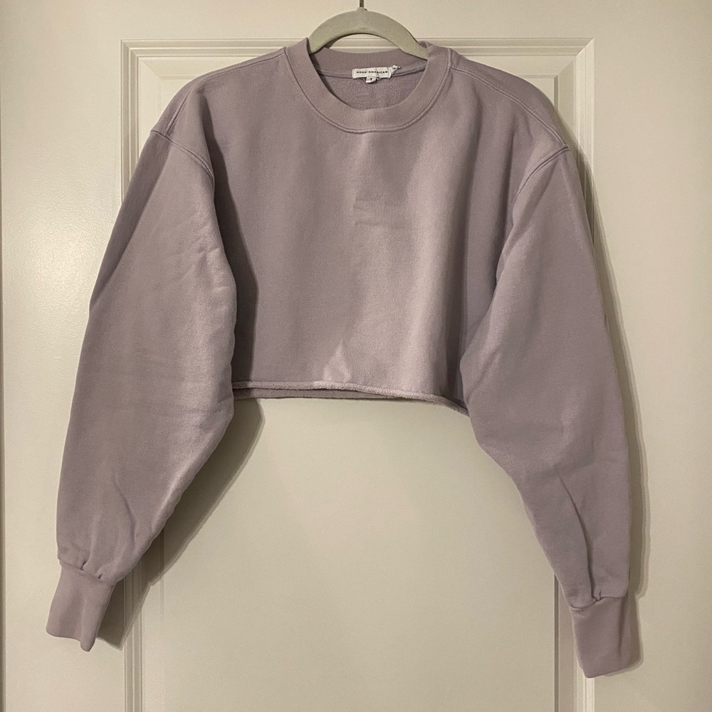 Good American cropped oversized sweatshirt
